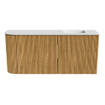 Mondiaz JOYA 91.6cm toiletmeubel - ronding links kleur Oak - Wastafel FAYE positie Rechts 1 kraangat kleur Talc. SW1421140