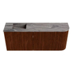 Mondiaz JOYA-DLUX Meuble de salle de bains 101.6cm - arrondi droit couleur Ruby - Vasque FAYE position Gauche 1 trou de robinet couleur Sombra. SW1425709