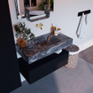 Mondiaz ALAN-DLUX Ensemble de meuble - 90cm - meuble Urban mat - 1 tiroir - Lavabo Cloud Lava suspendu - vasque Centre - 0 trous de robinet SW808060