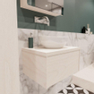 ENSEMBLE DE MEUBLE MONDIAZ LUSH - 60cm - 1 tiroir - lavabo BARCO - vasque centrale - 0 trous de robinet - sous-couche SW409649