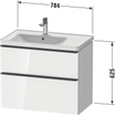 Duravit D-neo Meuble sous vasque 78.4x45.2x62.5cm 2 tiroirs Basalte mat SW641205