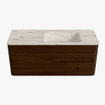 Mondiaz CIRO-DLUX Ensemble de meubles de salle de bains - 120x45x50cm - Vasque en solid surface Nata - 1 bassin à droite - 1 trou de robinet - 2 tiroirs - Noyer SW1530607