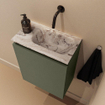 MONDIAZ TURE-DLUX Meuble toilette - 40cm - Army - EDEN - vasque Glace - position droite - sans trou de robinet SW1103183