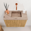 Mondiaz JOYA-DLUX 50cm toiletmeubel - kleur Oak - Wastafel FAYE positie Rechts Zonder kraangat kleur Arena. SW1423838