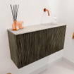 Mondiaz JOYA-DLUX Meuble de toilette 80cm - couleur Shadow - Vasque FAYE position Droite Sans trou de robinet couleur Ostra. SW1423005