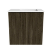 Mondiaz JOYA 40cm meuble de salle de bains - couleur Shadow - Vasque FAYE position Droite 1 trou de robinet couleur Talc. SW1421416