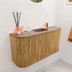 Mondiaz JOYA-DLUX 83.2cm toiletmeubel - ronding links en rechts kleur Oak - Wastafel FAYE positie Midden 1 kraangat kleur Arena. SW1423906