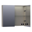 BRAUER Impress Deluxe Armoire de toilette 80x70x15cm éclairage intégré rectangulaire 2 portes pivotantes MDF Taupe mat SW371763