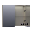 Saniclass Dual Armoire de toilette 80x70x15cm éclairage intégré rectangulaire 2 portes pivotantes MDF Taupe mat SW371763