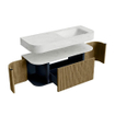 MONDIAZ THOR-DLUX 120cm meuble de salle de bains arrondi gauche + droite couleur Dusk avec 1 tiroir et 2 portes. Vasque suspendue CLOUD Droite sans trou de robinet couleur Opalo. SW1463270