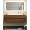 Mondiaz VICA ensemble de meuble de salle de bain - 150cm - meuble sous-vasque repos - 4 tiroirs - lavabo moon droite - sans trou de robinet XL version 60cm haut SW1089753