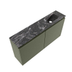 MONDIAZ TURE-DLUX Meuble de toilettes 100 cm Army. Lavabo EDEN Lava position droite. Sans trou de robinet. SW1103677
