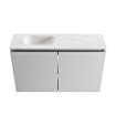 MONDIAZ TURE-DLUX Meuble de toilette 80cm Plata. EDEN lavabo Ostra position gauche. Sans trou de robinet. SW1104994
