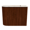 Mondiaz JOYA-DLUX Meuble de toilette 51,6cm - arrondi gauche couleur Ruby - Vasque FAYE position Droite 1 trou de robinet couleur Nata SW1425455
