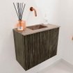 Mondiaz JOYA-DLUX Meuble de salle de bains 50cm - couleur Shadow - Vasque FAYE position Milieu Sans trou de robinet couleur Arena SW1424783