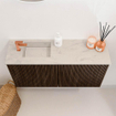 Mondiaz JOYA-DLUX 80cm toiletmeubel - kleur Walnut - Wastafel FAYE positie Links 1 kraangat kleur Opalo. SW1422527