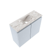 MONDIAZ TURE-DLUX Meuble toilette - 60cm - Clay - EDEN - vasque Glace - position centrale - sans trou de robinet SW1103189
