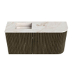 Mondiaz JOYA-DLUX Meuble de salle de bains 81.6cm - arrondi droit couleur Shadow - Vasque FAYE position Gauche 1 trou de robinet couleur Frappe. SW1422728
