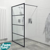FugaFlow Efficiente Vetro inloopdouche badkamer - 120x200cm - lines frame buitenzijde - antikalk - mat zwart SW1123581