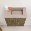Mondiaz JOYA-DLUX 40cm toiletmeubel - kleur Dusk - Wastafel FAYE positie Rechts 1 kraangat kleur Saba. SW1426032