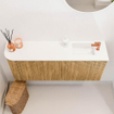 Mondiaz JOYA 101.6cm toiletmeubel - ronding links kleur Oak - Wastafel FAYE positie Rechts 1 kraangat kleur Talc. SW1421173