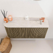 Mondiaz JOYA-DLUX 81.6cm toiletmeubel - ronding links kleur Dusk - Wastafel FAYE positie Rechts 1 kraangat kleur Ostra. SW1423406