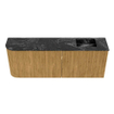 Mondiaz JOYA-DLUX 111.6cm toiletmeubel - ronding links kleur Oak - Wastafel FAYE positie Rechts Zonder kraangat kleur Lava. SW1422095