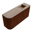 Mondiaz JOYA-DLUX Meuble de toilette 81,6cm - arrondi gauche couleur Ruby - Lavabo FAYE position Droite 1 trou de robinet couleur Saba SW1425614
