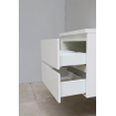 Basic Line Bella Ensemble meuble de salle de bains - 60x55x46cm - 1 lavabo - Céramique - Blanc - 1 trou de robinet - Sans miroir - Mélamine Blanc haute brillance SW398098