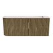 Mondiaz JOYA-DLUX Meuble de salle de bains 101,6cm - arrondi gauche couleur Dusk - Vasque FAYE position Droite 1 trou de robinet couleur Nata. SW1425934