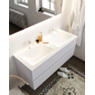 Mondiaz VICAB meuble de salle de bain - 120cm - meuble sous-vasque cale 2 tiroirs - lavabo cloud double - 2 trous de robinet - version XL 60cm haut SW1091128