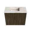Mondiaz JOYA-DLUX 50cm toiletmeubel - kleur Shadow - Wastafel FAYE positie Links 1 kraangat kleur Frappe. SW1422717