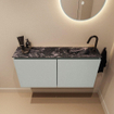 MONDIAZ TURE-DLUX Meuble toilette - 100cm - Greey - EDEN - vasque Lava - position droite - 1 trou de robinet SW1103947