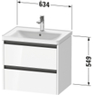 Duravit ketho 2 meuble sous lavabo avec 2 tiroirs 63.4x45.5x54.9cm avec poignées blanc anthracite super mat SW772244