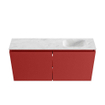 MONDIAZ TURE-DLUX Meuble toilette - 100cm - Fire - EDEN - vasque Opalo - position droite - sans trou de robinet SW1104300