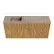 Mondiaz JOYA-DLUX 90cm toiletmeubel - kleur Oak - Wastafel FAYE positie Links 1 kraangat kleur Saba. SW1426238