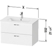 Duravit XBase Meuble sous-lavabo 2 tiroir(s) 80x55.2x47.5cm Graphite mat SW444469