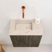 Mondiaz JOYA-DLUX Meuble de toilette 40cm - couleur Shadow - Vasque FAYE position Gauche Sans trou de robinet couleur Frappe SW1422655