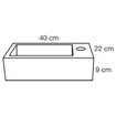 Differnz Hura Lave-mains - 40x22x9cm - béton - gris SW1236901