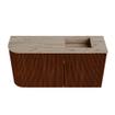 Mondiaz JOYA-DLUX Meuble de toilette 81,6cm - arrondi gauche couleur Ruby - Vasque FAYE position Droite Sans trou de robinet couleur Arena SW1425307