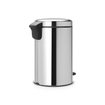 Brabantia NewIcon Pedaalemmer - 12 liter - kunststof binnenemmer - brilliant steel SW767503