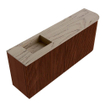 Mondiaz JOYA-DLUX Meuble de toilette 101,6cm - arrondi droit couleur Ruby - Vasque FAYE position Gauche Sans trou de robinet couleur Arena SW1425321