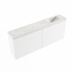 MONDIAZ TURE-DLUX Meuble toilette - 120cm - Talc - EDEN - vasque Ostra - position droite - sans trou de robinet SW1104654