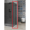 Van Rijn Products ST08 Vaste wand - 90x200cm - grijs rookglas - dikte 8mm - muurprofiel - Zwart SW956407