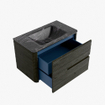 Mondiaz CIRO-DLUX Ensemble de meubles de salle de bains - 80x45x50cm - Lavabo en solid surface Lava - 1 vasque au milieu - 1 trou de robinet - 2 tiroirs - Shadow SW1532265