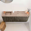 Mondiaz JOYA-DLUX 101.6cm toiletmeubel - ronding rechts kleur Shadow - Wastafel FAYE positie Links 1 kraangat kleur Arena. SW1424833