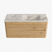 Mondiaz CIRO-DLUX Badkamermeubelset - 110x45x50cm - Solid surface wastafel Frappe - 1 wasbak Rechts - 1 kraangat - 2 lades - Oak SW1530864