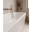 ZEZA Grand Baignoire semi-îlot d'angle - gauche - 180x80x58cm - avec une bonde- acrylique - blanc brillant SW1030592