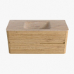 Mondiaz CIRO-DLUX Badkamermeubelset - 110x45x50cm - Solid surface wastafel Saba - 1 wasbak Midden - zonder kraangaten - 2 lades - Oak SW1531200