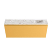 MONDIAZ TURE-DLUX Meuble toilette - 120cm - Ocher - EDEN - vasque Glace - position droite - sans trou de robinet SW1103429